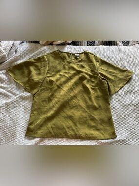 a new day olive green flutter sleeve top